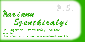 mariann szentkiralyi business card