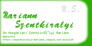 mariann szentkiralyi business card